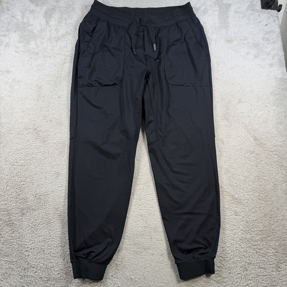 Burlebo Joggers Mens Medium Black Performance Stretch Drawstring Active Gym